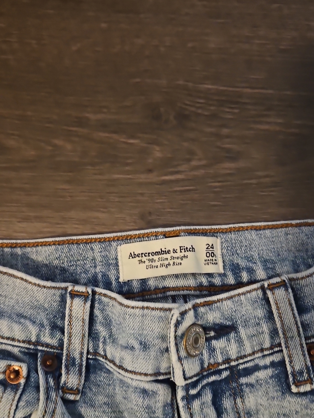 Abercrombie & Fitch Light Blue High Rise Slim Straight Jeans